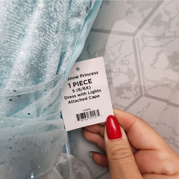 Nwt Halloween Girls Light-up Icy Snow Princess Fantasy Costumes, Sz M 7/8 - Picture 8 of 13